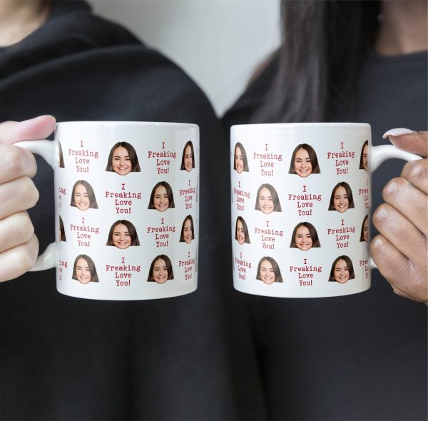 Custom Photo I Freaking Love You - Personalized Ceramic Mug - Gift For Couple, Husband Wife NH96