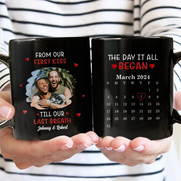 Custom Photo I Met You Liked You Love You Forever - Personalized Mug