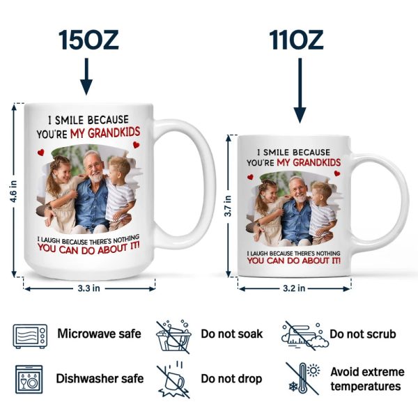 Custom Photo I Smile Because You Are My Daughter Son Grandkid - Personalized Mug