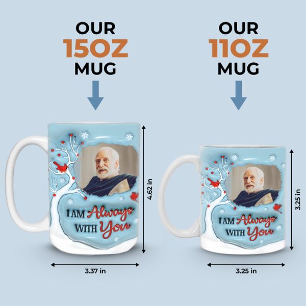 Custom Photo I'm Always With You - Memorial Personalized Custom 3D Inflated Effect Printed Mug - Sympathy Gift For Family Members
