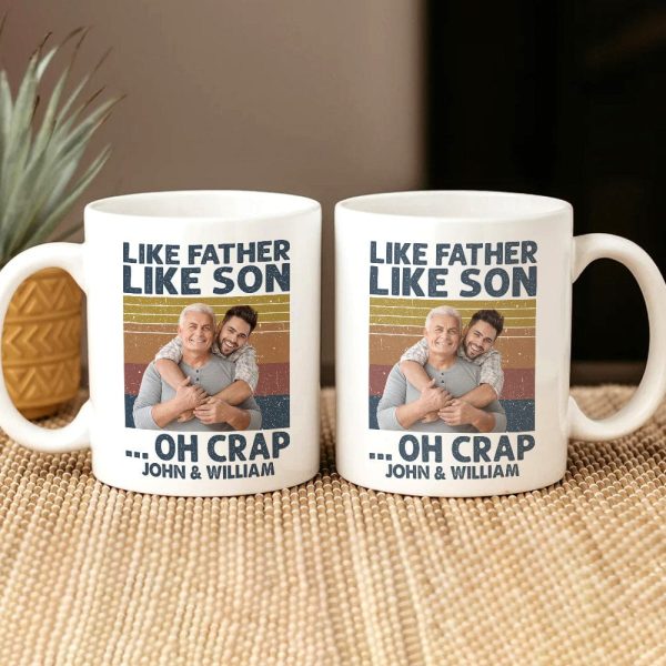 Custom Photo Like Father Like Son Family Mug N304 890313