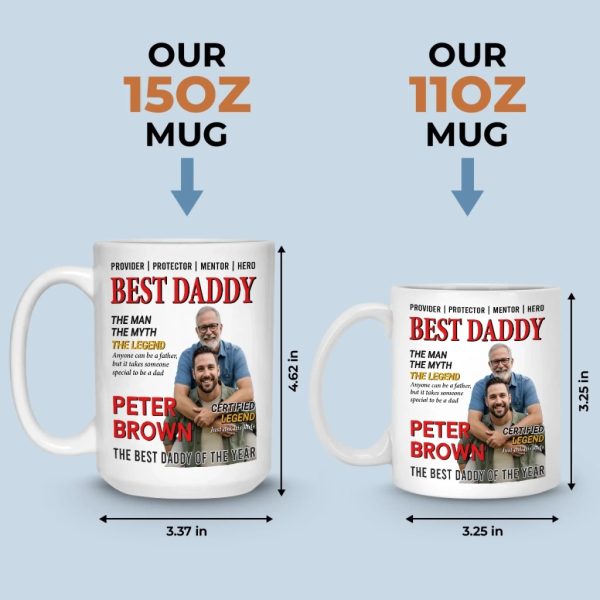 Custom Photo Magazine Mug - Personalized Birthday Gifts For Dad - Dad Love Leads Us Home