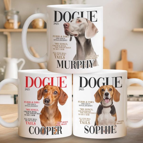 Custom Photo Magazine Mug - Personalized Birthday Gifts For Dog Lovers, Dog Dad And Mom - Captured Love In A Cup