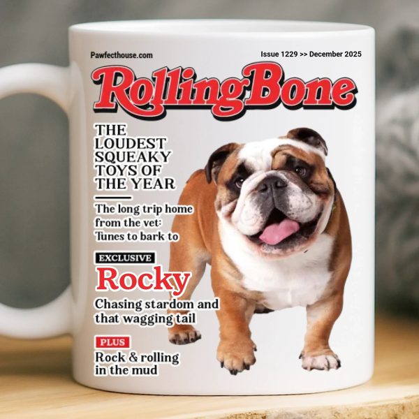 Custom Photo Magazine Mug - Personalized Birthday Gifts For Dog Lovers, Dog Dad And Mom - Smiling Because Of You