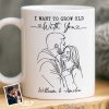 Custom Photo Mug - Personalized Anniversary Wedding Gifts For Husband And Wife, Him And Her - Growing Old Side By Side