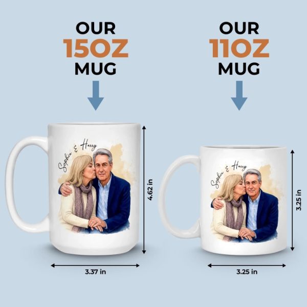 Custom Photo Mug - Personalized Anniversary Wedding Gifts For Husband And Wife, Him And Her - Love Grows With Us