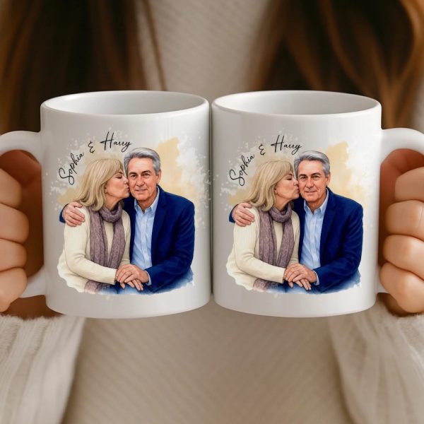 Custom Photo Mug - Personalized Anniversary Wedding Gifts For Husband And Wife, Him And Her - Love Grows With Us
