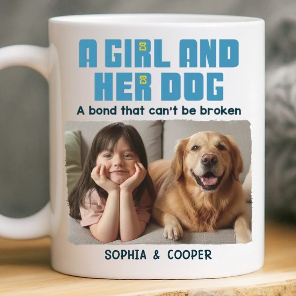 Custom Photo Mug - Personalized Christmas Birthday Gifts For Dog Cat Lovers, Dog Dad And Mom, Cat Owners - Little Girl, Big Love