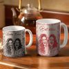 Custom Photo Pencil Sketch A True Friendship Is A Journey Without An End - Personalized White Edge-to-Edge Mug