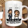 Custom Photo Pixel Art Standee Started With A Message - Personalized Mug