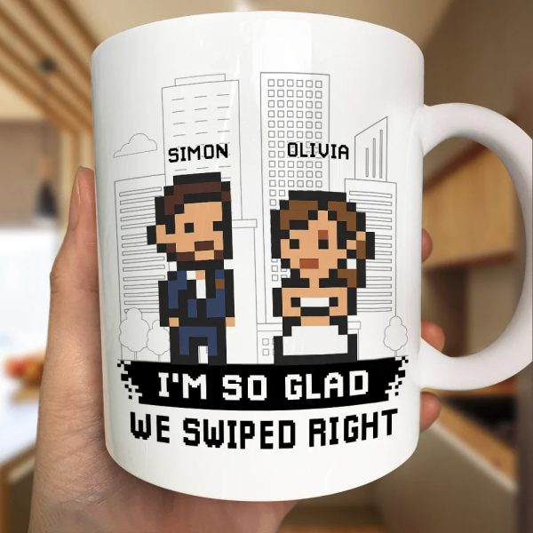 Custom Photo Pixel Art Standee Started With A Message - Personalized Mug