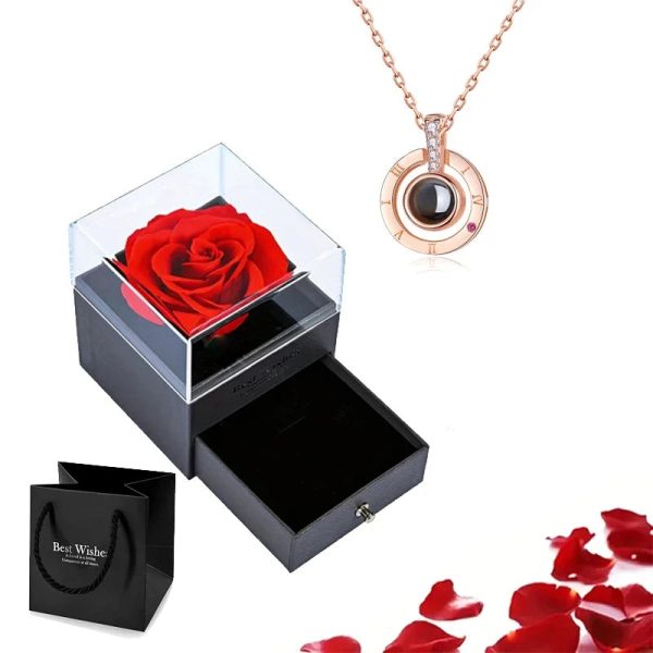Custom Photo Projection Heart Necklace Gift Set