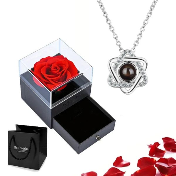 Custom Photo Projection Heart Necklace Gift Set