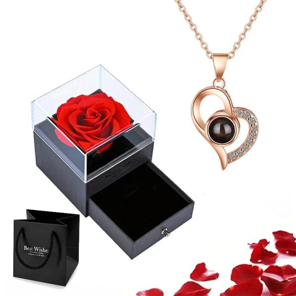 Custom Photo Projection Heart Necklace Gift Set