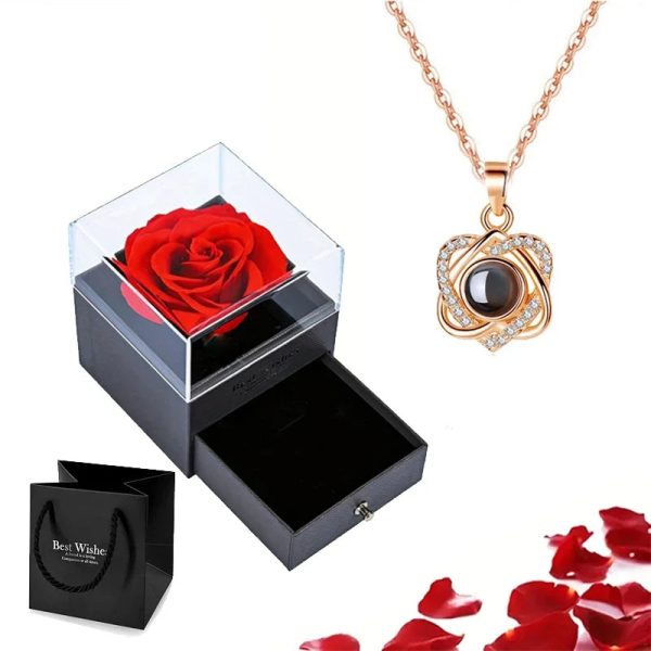 Custom Photo Projection Heart Necklace Gift Set