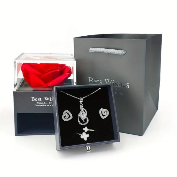 Custom Photo Projection Heart Necklace Gift Set