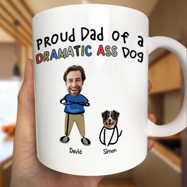Custom Photo Proud Dog Dad - Personalized Mug