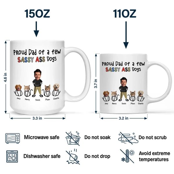 Custom Photo Proud Dog Dad - Personalized Mug