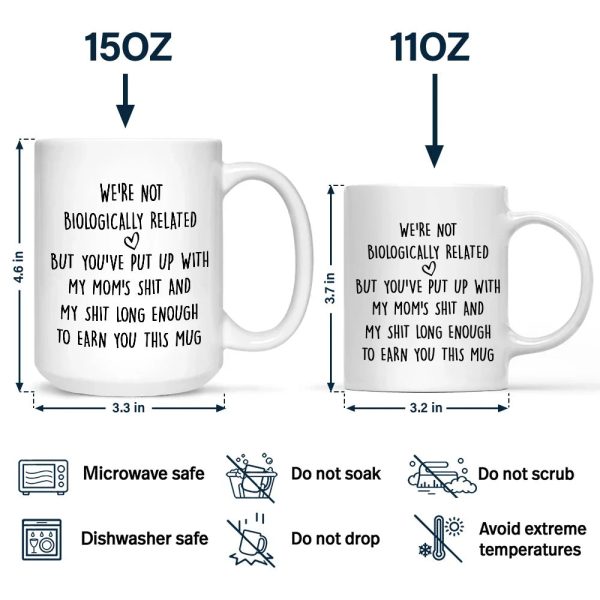Custom Photo Stepdad Bonus Dad We're Not Biologically Related - Personalized Mug
