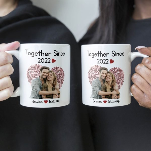 Custom Photo Together Since - Personalized Ceramic Mug - Gift For Couple, Husband Wife NH96