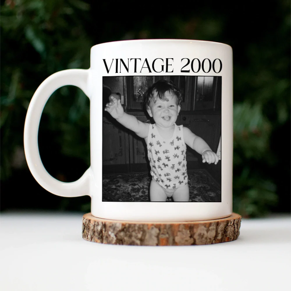 Custom Photo Vintage Image And Year - Personalized Mug