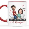 Custom Photo When Cute Meets Naughty, Magic Happens - Couple Personalized Custom Mug - Gift For Husband Wife, Anniversary