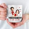Custom Photo When Cute Meets Naughty, Magic Happens - Couple Personalized Custom Mug - Gift For Husband Wife, Anniversary