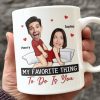 Custom Photo When Cute Meets Naughty, Magic Happens - Couple Personalized Custom Mug - Gift For Husband Wife, Anniversary