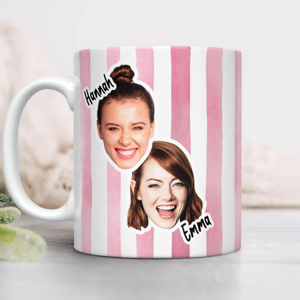Custom Photo With Colorful Stripes - Personalized Mug Gift For Family HO82 901022