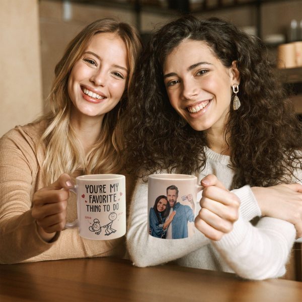 Custom Photo You Are My Favorite Thing To Do - Personalized Ceramic Mug - Gift For Couple, Husband Wife NH96