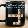Custom Scrabble Black Mug - Personalized Christmas Birthday Gifts For Brother, Sister - Family Spelled In Joy