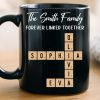 Custom Scrabble Black Mug - Personalized Christmas Birthday Gifts For Mom, Dad, Brother, Sister, Kids - Bonded By Every Tile