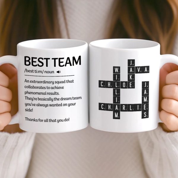 Custom Scrabble Mug - Personalized Birthday Gifts For Coworker, Work Bestie - Workdays Are Better With You