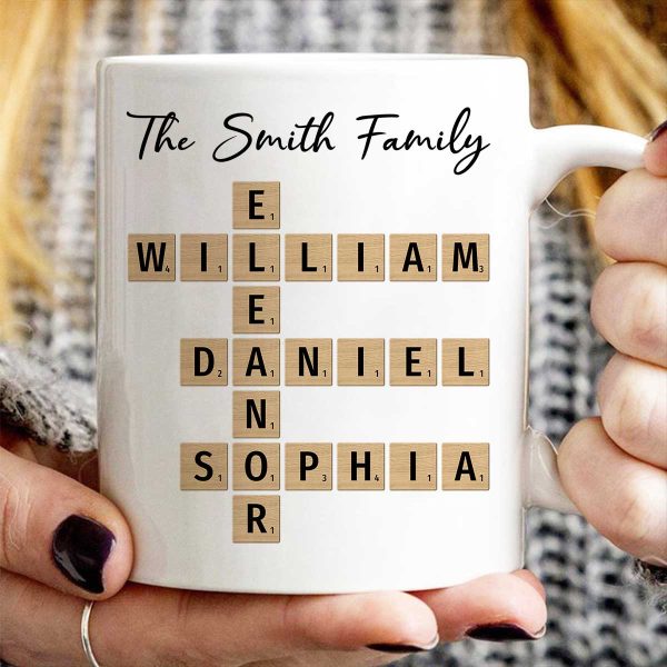Custom Text Create Your Own Crossword Puzzle Gift For Family Friends Personalized Mug