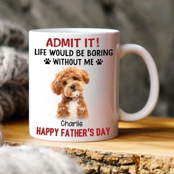 Custom Upload Pet Photo Life Would Be Boring Without Me Dog Mug Personalized Gift HA75 891153
