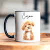 Custom Watercolor Dog Cat Pet Photo Accent Mug HA75 891804