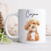 Custom Watercolor Dog Cat Pet Photo White Mug HA75 891802