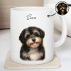 Custom Watercolor Pet Portrait Mug Perfect for Dog Lovers