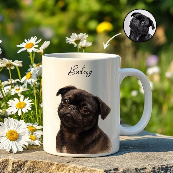 Custom Watercolor Pet Portrait Mug Perfect for Dog Lovers