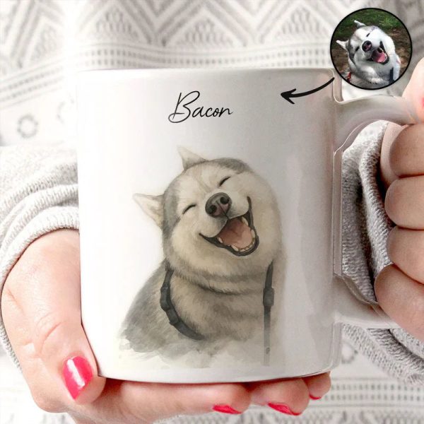 Custom Watercolor Pet Portrait Mug Perfect for Dog Lovers