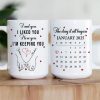 Custom White Ceramic Mug with Cute Love Quote & Calendar, Heartwarming Couple Coffee Mug Valentines Day Gift