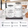 Custom White Ceramic Mug with Cute Love Quote & Calendar, Heartwarming Couple Coffee Mug Valentines Day Gift