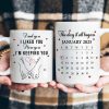 Custom White Ceramic Mug with Cute Love Quote & Calendar, Heartwarming Couple Coffee Mug Valentines Day Gift