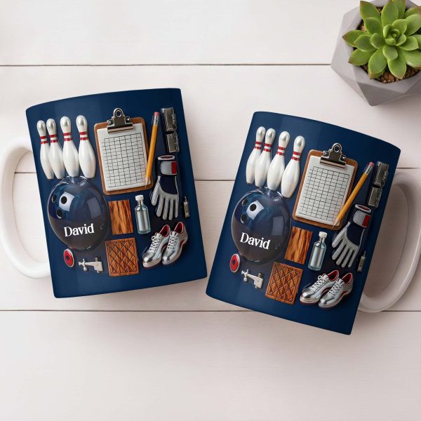 Customizable Bowling Enthusiasts Essential Gear - Personalized Custom Coffee Mug - SPORT069_MG