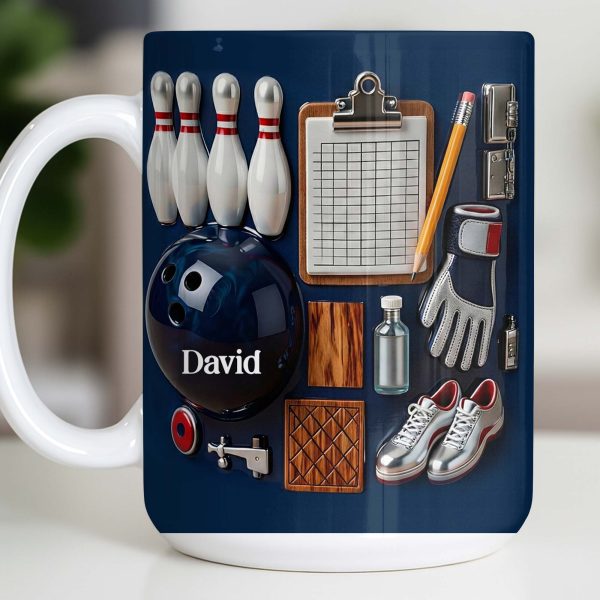 Customizable Bowling Enthusiasts Essential Gear - Personalized Custom Coffee Mug - SPORT069_MG