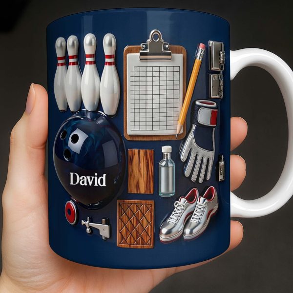 Customizable Bowling Enthusiasts Essential Gear - Personalized Custom Coffee Mug - SPORT069_MG