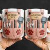 Customizable Cat Groomer Gear Design With Paw Prints And Tools - Personalized Custom Coffee Mug - CAT036_MG