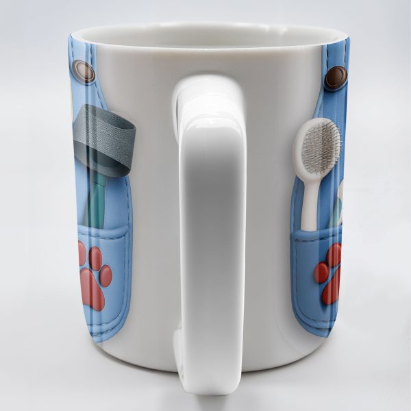Customizable Cat Groomer Gear Design With Paw Prints And Tools - Personalized Custom Coffee Mug - CAT036_MG