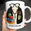 Customizable Coffee Mug Featuring Glasses, Books, Apple, Markers, Lab Coat - Personalized Custom Coffee Mug - GRAD272_MG