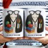 Customizable Coffee Mug Featuring Glasses, Books, Apple, Markers, Lab Coat - Personalized Custom Coffee Mug - GRAD272_MG